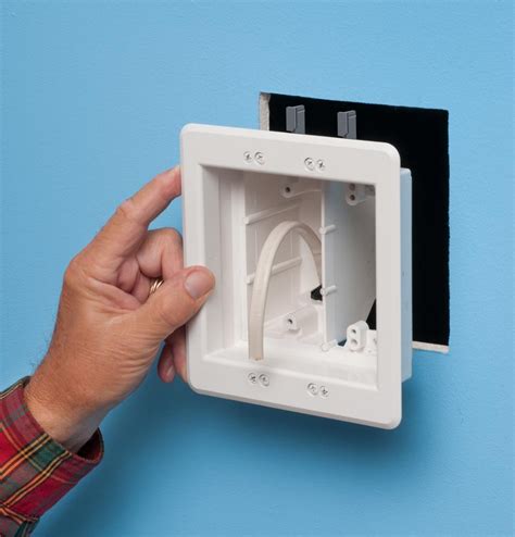 behind tv electrical box|arlington recessed outlet box.